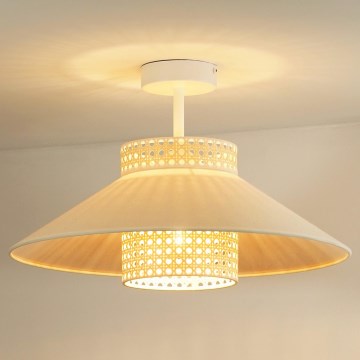 Duolla - Tvirtinamas sietynas RIO RATTAN 1xE27/15W/230V diametras 45 cm smėlio spalva/rotangas