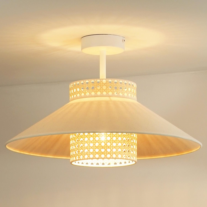 Duolla - Tvirtinamas sietynas RIO RATTAN 1xE27/15W/230V diametras 45 cm smėlio spalva/rotangas