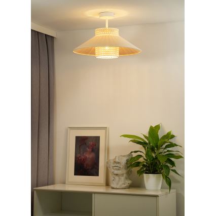Duolla - Tvirtinamas sietynas RIO RATTAN 1xE27/15W/230V diametras 45 cm smėlio spalva/rotangas