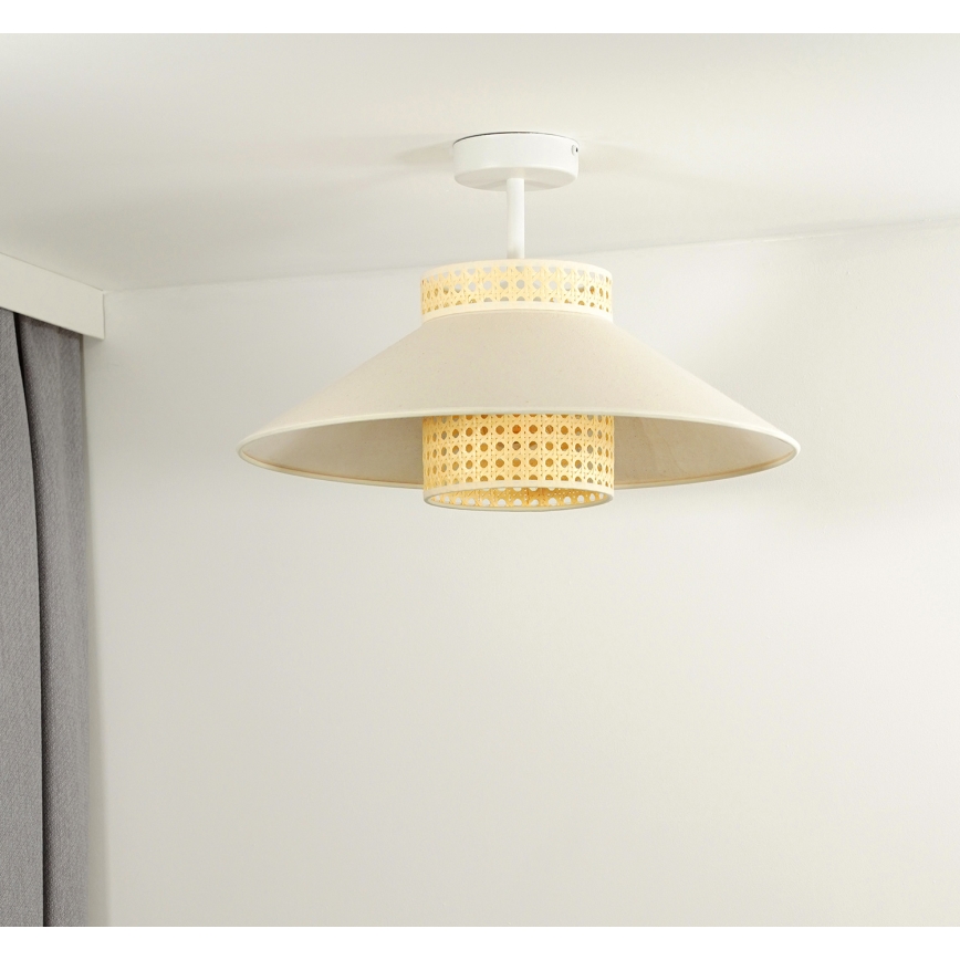 Duolla - Tvirtinamas sietynas RIO RATTAN 1xE27/15W/230V diametras 45 cm smėlio spalva/rotangas