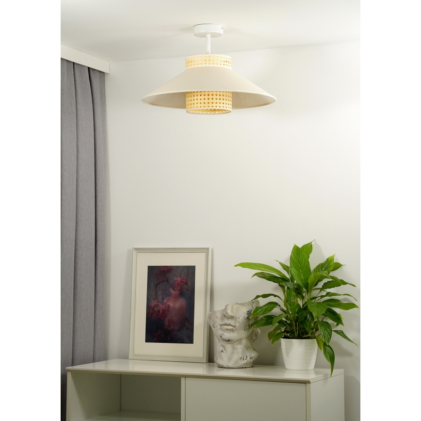 Duolla - Tvirtinamas sietynas RIO RATTAN 1xE27/15W/230V diametras 45 cm smėlio spalva/rotangas