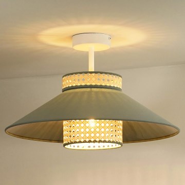 Duolla - Tvirtinamas sietynas RIO RATTAN 1xE27/15W/230V diametras 45 cm žalia/rotangas