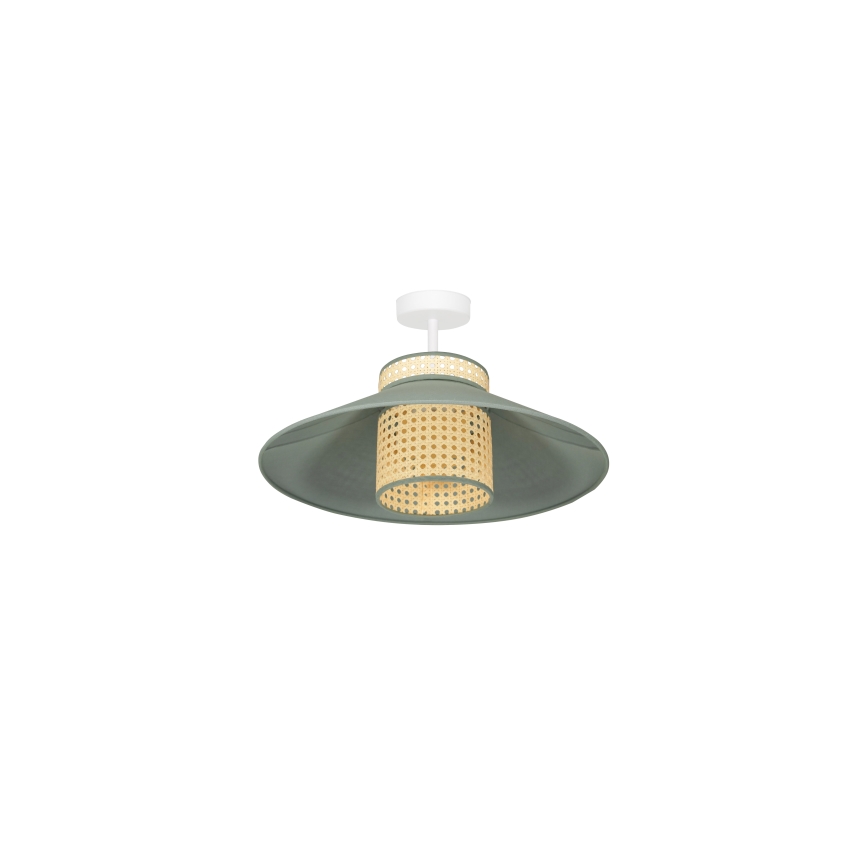 Duolla - Tvirtinamas sietynas RIO RATTAN 1xE27/15W/230V diametras 45 cm žalia/rotangas