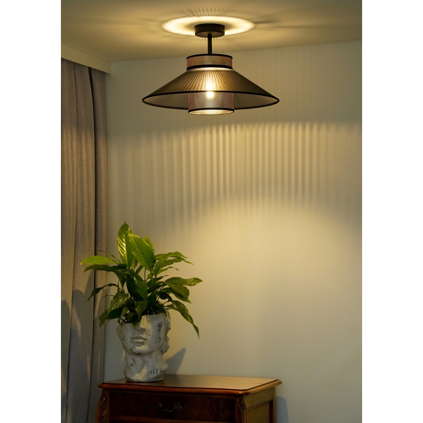 Duolla - Tvirtinamas sietynas RIO SHINY 1xE27/15W/230V diametras 45 cm juoda/varis