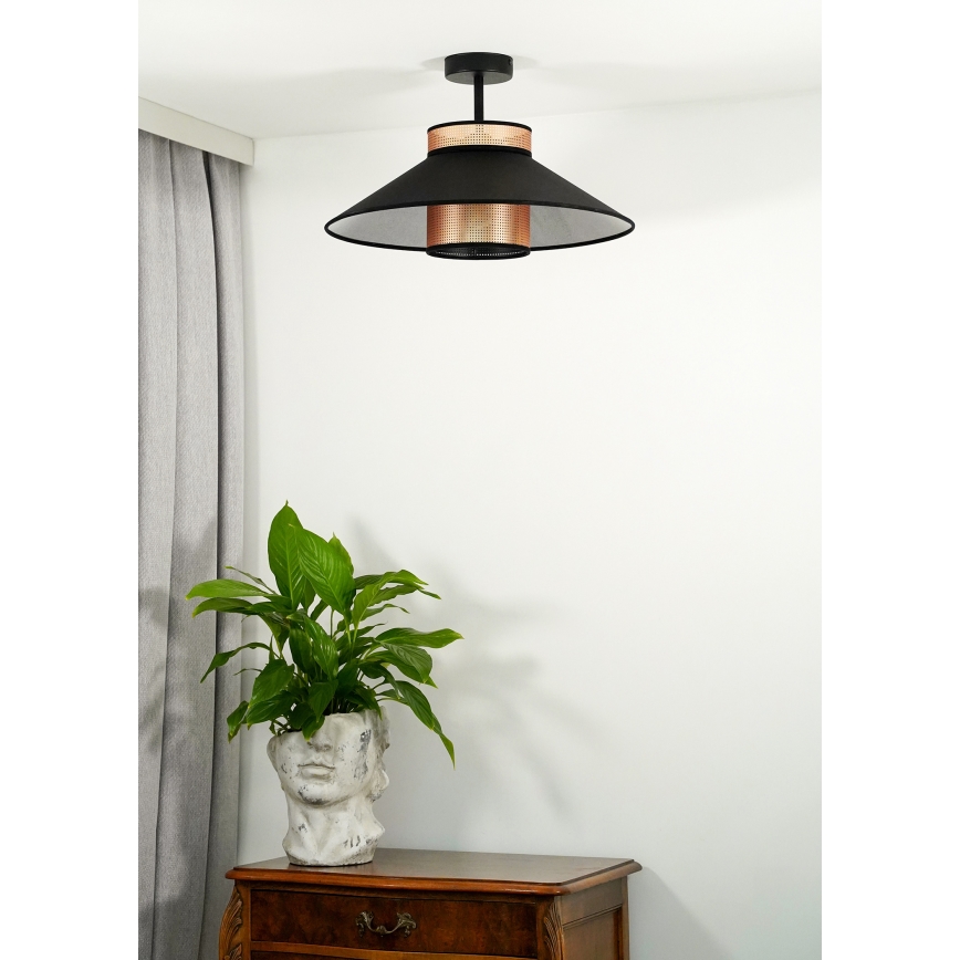 Duolla - Tvirtinamas sietynas RIO SHINY 1xE27/15W/230V diametras 45 cm juoda/varis