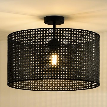 Duolla - Tvirtinamas sietynas ROLLER RATTAN 1xE27/15W/230V diametras 45 cm juoda