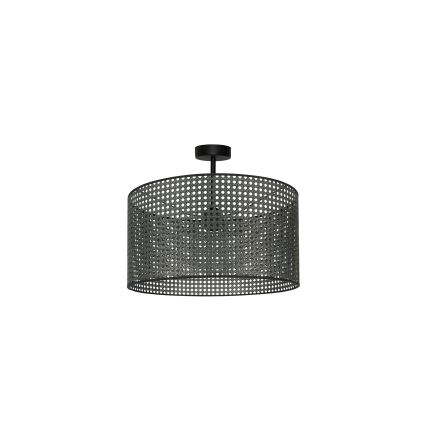 Duolla - Tvirtinamas sietynas ROLLER RATTAN 1xE27/15W/230V diametras 45 cm juoda