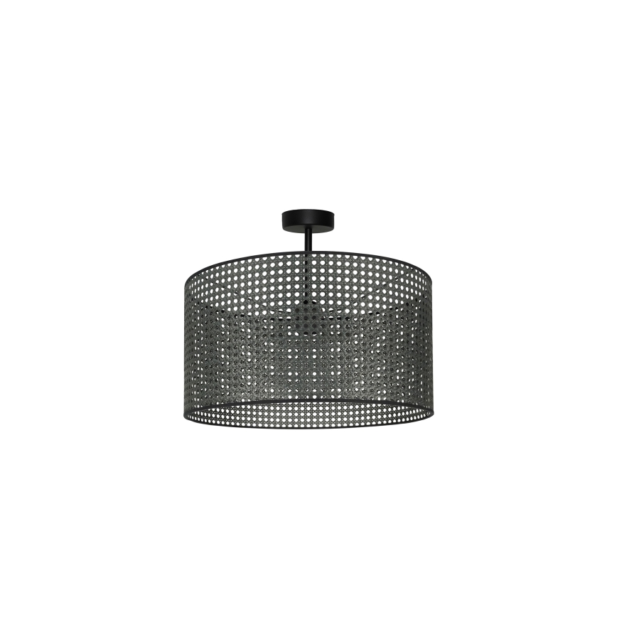 Duolla - Tvirtinamas sietynas ROLLER RATTAN 1xE27/15W/230V diametras 45 cm juoda
