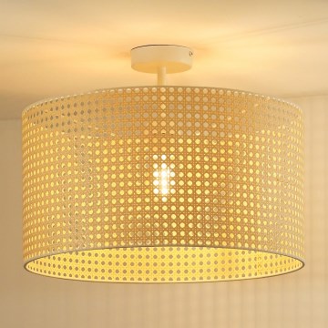 Duolla - Tvirtinamas sietynas ROLLER RATTAN 1xE27/15W/230V diametras 45 cm smėlio spalva