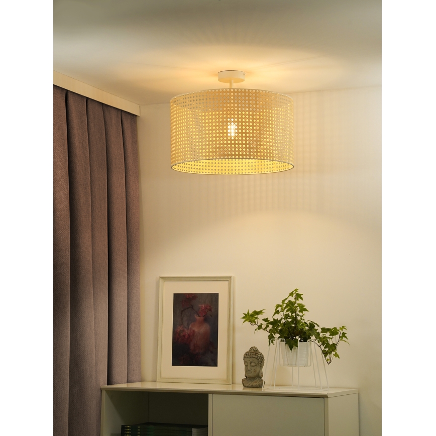 Duolla - Tvirtinamas sietynas ROLLER RATTAN 1xE27/15W/230V diametras 45 cm smėlio spalva