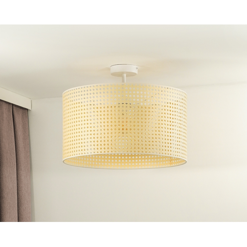 Duolla - Tvirtinamas sietynas ROLLER RATTAN 1xE27/15W/230V diametras 45 cm smėlio spalva