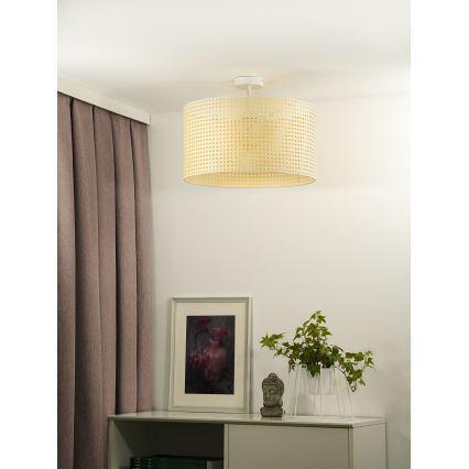 Duolla - Tvirtinamas sietynas ROLLER RATTAN 1xE27/15W/230V diametras 45 cm smėlio spalva