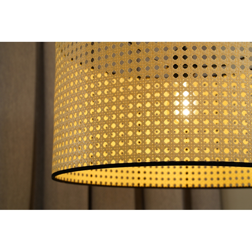 Duolla - Tvirtinamas sietynas ROLLER RATTAN 1xE27/15W/230V diametras 45 cm smėlio spalva/juoda