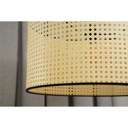 Duolla - Tvirtinamas sietynas ROLLER RATTAN 1xE27/15W/230V diametras 45 cm smėlio spalva/juoda