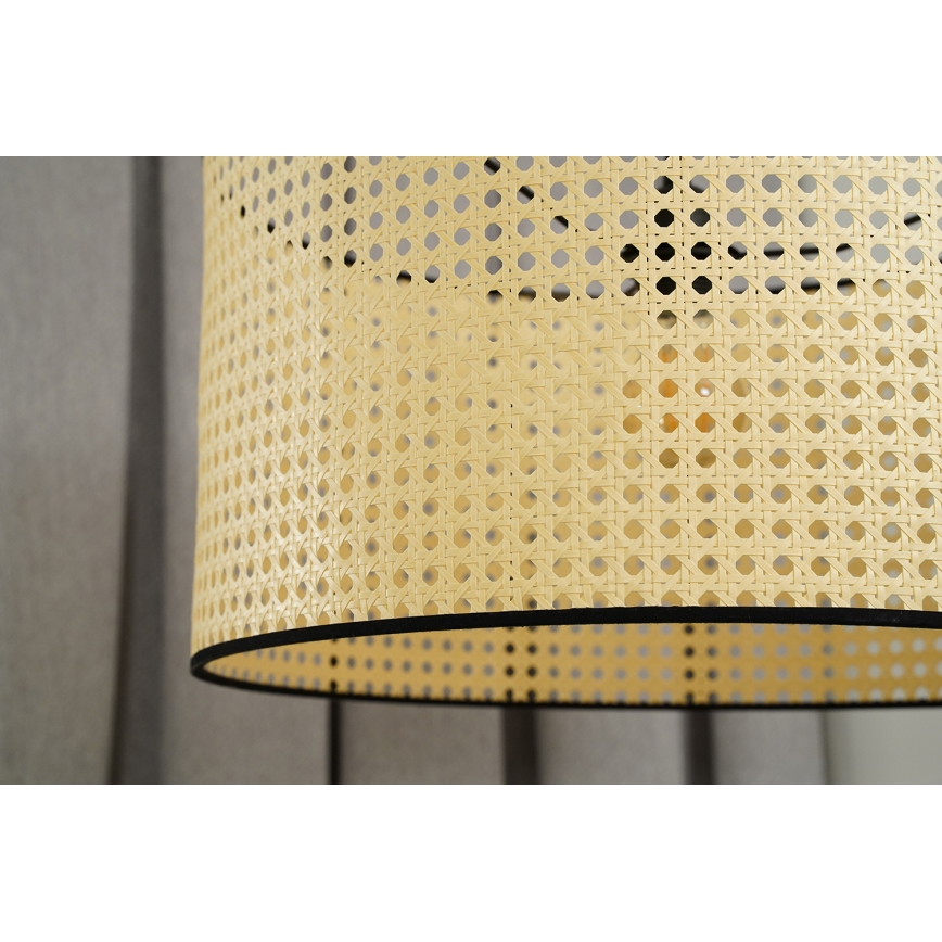 Duolla - Tvirtinamas sietynas ROLLER RATTAN 1xE27/15W/230V diametras 45 cm smėlio spalva/juoda