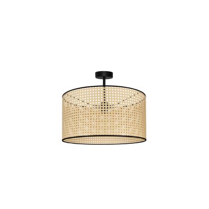 Duolla - Tvirtinamas sietynas ROLLER RATTAN 1xE27/15W/230V diametras 45 cm smėlio spalva/juoda