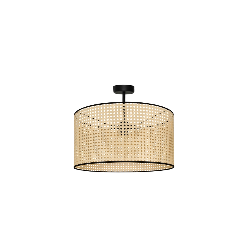 Duolla - Tvirtinamas sietynas ROLLER RATTAN 1xE27/15W/230V diametras 45 cm smėlio spalva/juoda
