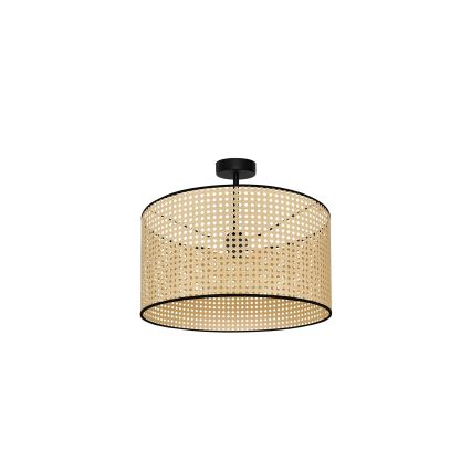 Duolla - Tvirtinamas sietynas ROLLER RATTAN 1xE27/15W/230V diametras 45 cm smėlio spalva/juoda