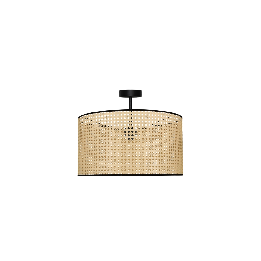 Duolla - Tvirtinamas sietynas ROLLER RATTAN 1xE27/15W/230V diametras 45 cm smėlio spalva/juoda