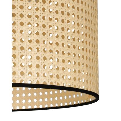 Duolla - Tvirtinamas sietynas ROLLER RATTAN 1xE27/15W/230V diametras 45 cm smėlio spalva/juoda