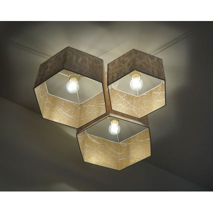 Duolla - Tvirtinamas sietynas ROLLER TRIO HEX 3xE27/15W/230V balta/auksas