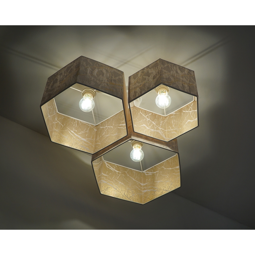 Duolla - Tvirtinamas sietynas ROLLER TRIO HEX 3xE27/15W/230V balta/auksas