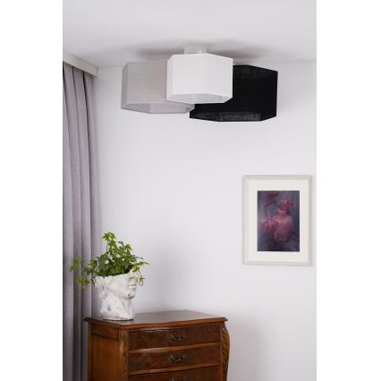 Duolla - Tvirtinamas sietynas ROLLER TRIO HEX 3xE27/15W/230V juoda/pilka/balta
