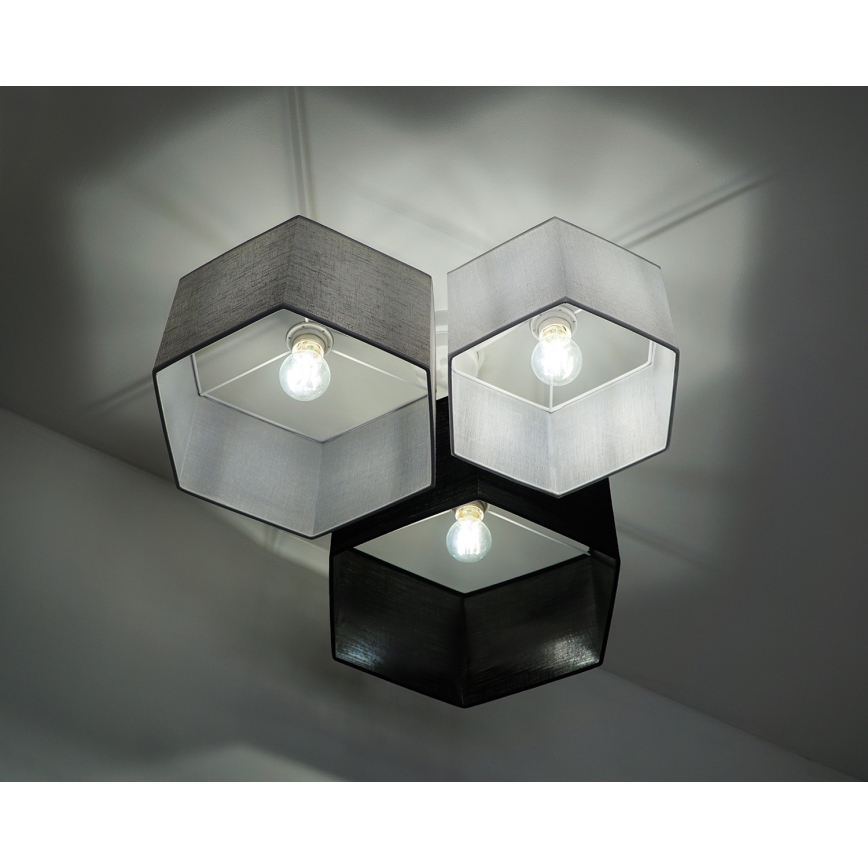 Duolla - Tvirtinamas sietynas ROLLER TRIO HEX 3xE27/15W/230V juoda/pilka/balta