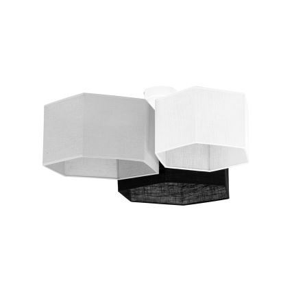 Duolla - Tvirtinamas sietynas ROLLER TRIO HEX 3xE27/15W/230V juoda/pilka/balta