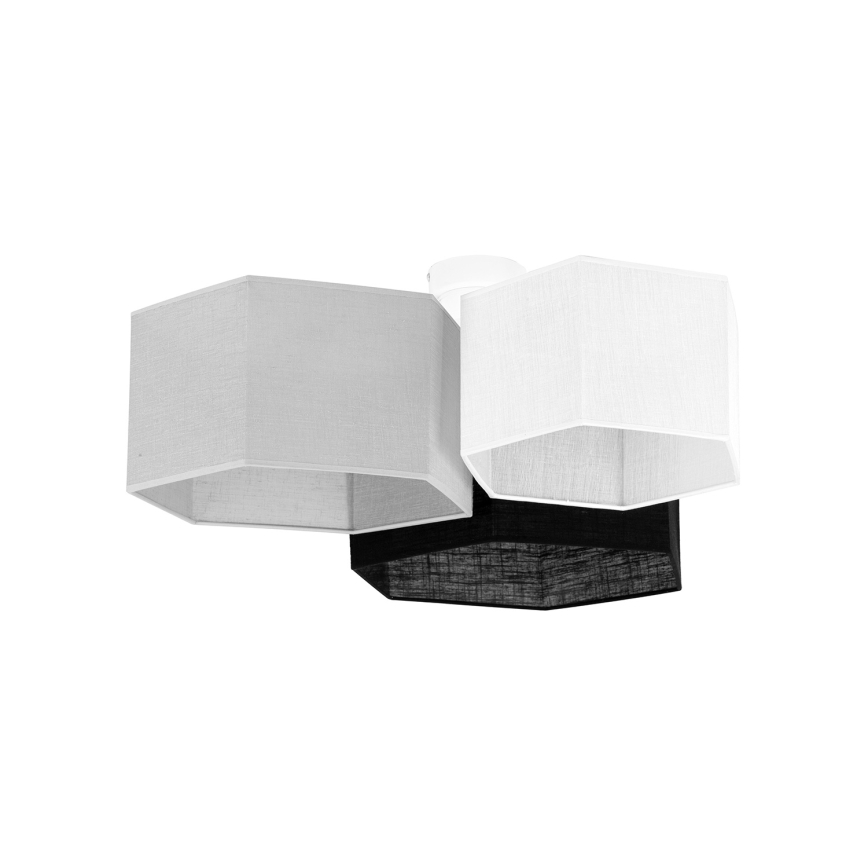 Duolla - Tvirtinamas sietynas ROLLER TRIO HEX 3xE27/15W/230V juoda/pilka/balta