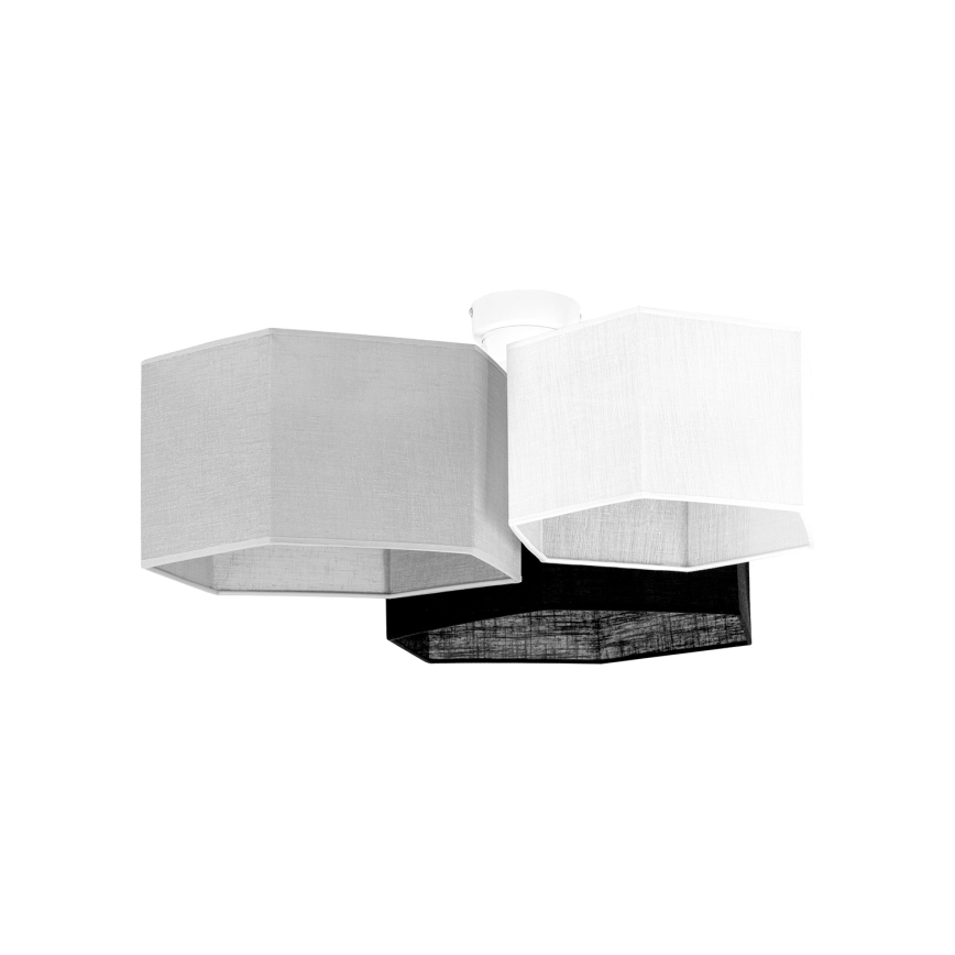 Duolla - Tvirtinamas sietynas ROLLER TRIO HEX 3xE27/15W/230V juoda/pilka/balta