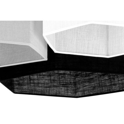 Duolla - Tvirtinamas sietynas ROLLER TRIO HEX 3xE27/15W/230V juoda/pilka/balta