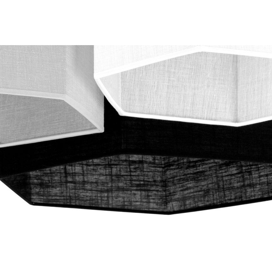 Duolla - Tvirtinamas sietynas ROLLER TRIO HEX 3xE27/15W/230V juoda/pilka/balta