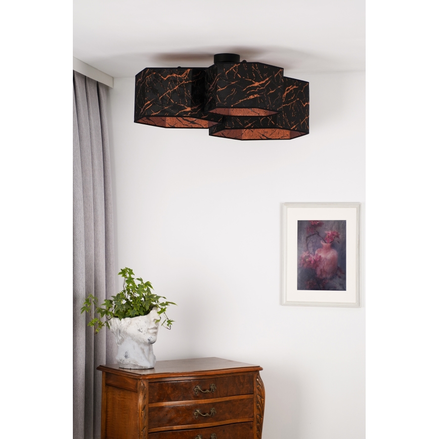 Duolla - Tvirtinamas sietynas ROLLER TRIO HEX 3xE27/15W/230V juoda/varis