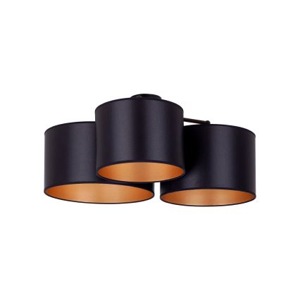 Duolla - Tvirtinamas sietynas ROLLER TRIO SHINY 3xE27/15W/230V juoda/auksas