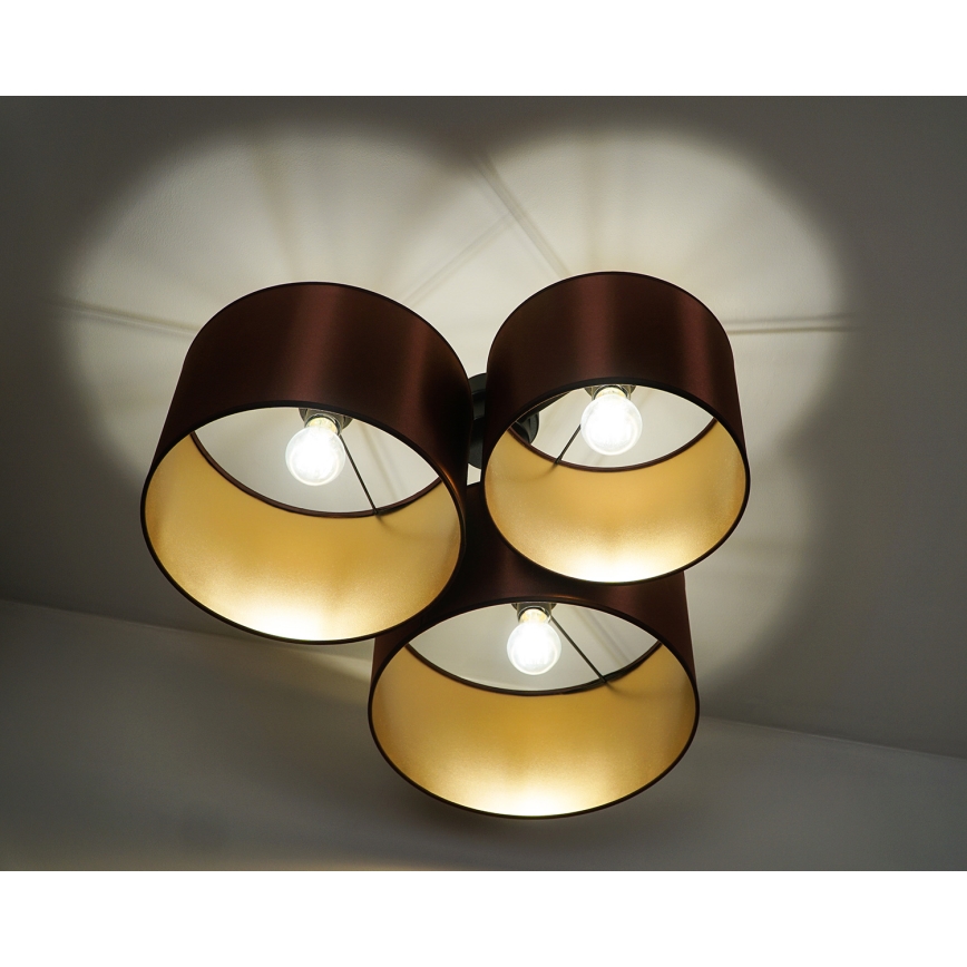 Duolla - Tvirtinamas sietynas ROLLER TRIO SHINY 3xE27/15W/230V varis/auksas