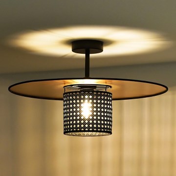 Duolla - Tvirtinamas sietynas TOKYO RATTAN 1xE27/15W/230V diametras 50 cm auksas/juoda