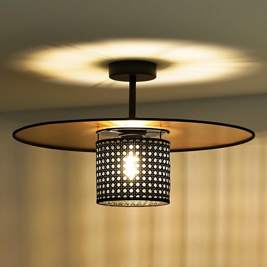 Duolla - Tvirtinamas sietynas TOKYO RATTAN 1xE27/15W/230V diametras 50 cm auksas/juoda