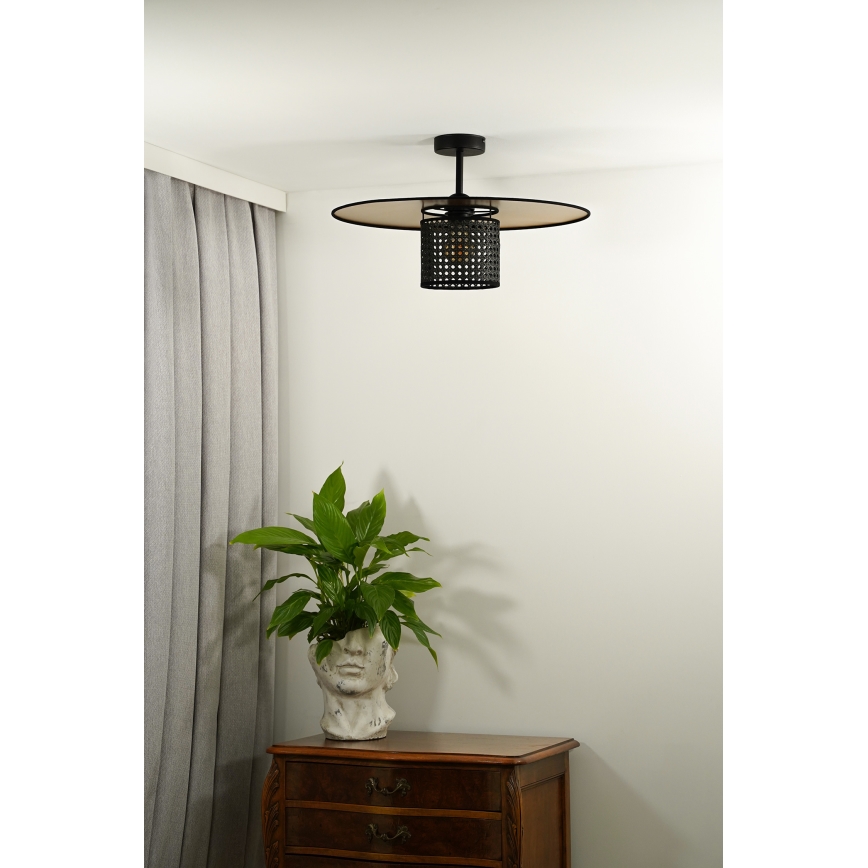 Duolla - Tvirtinamas sietynas TOKYO RATTAN 1xE27/15W/230V diametras 50 cm auksas/juoda