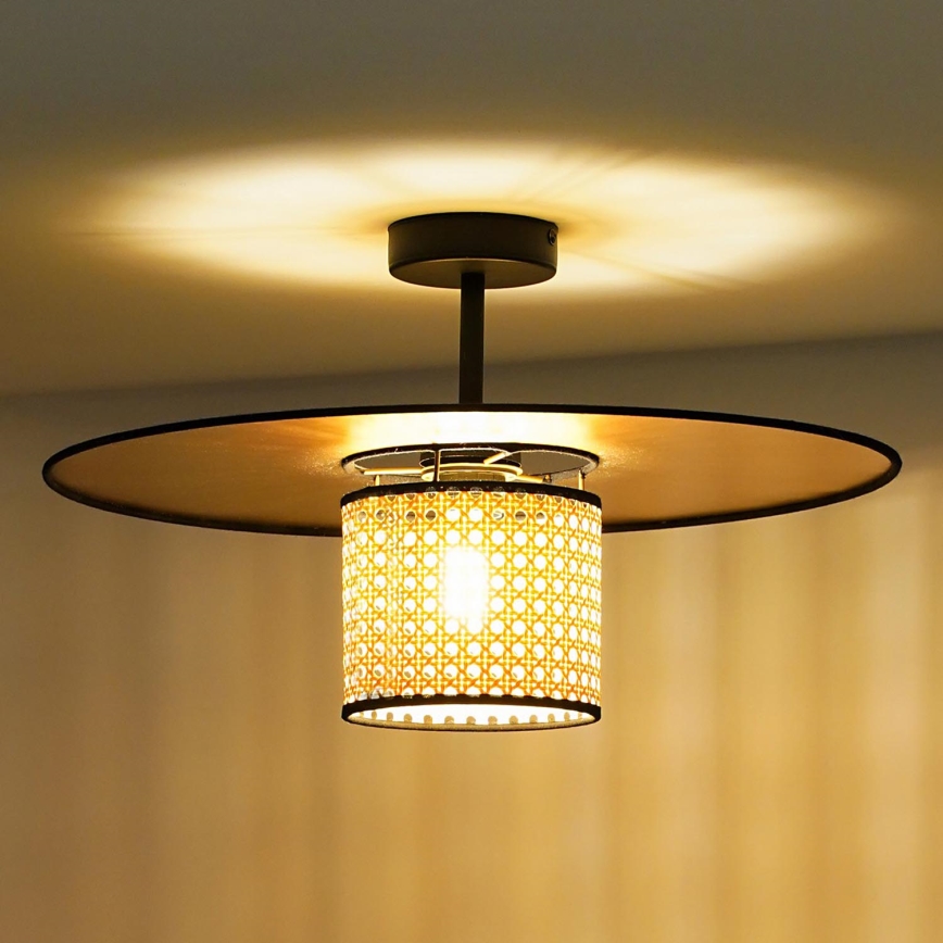Duolla - Tvirtinamas sietynas TOKYO RATTAN 1xE27/15W/230V diametras 50 cm auksas/rotangas