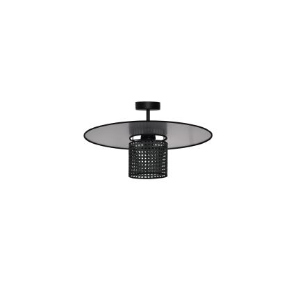 Duolla - Tvirtinamas sietynas TOKYO RATTAN 1xE27/15W/230V diametras 50 cm juoda/sidabras