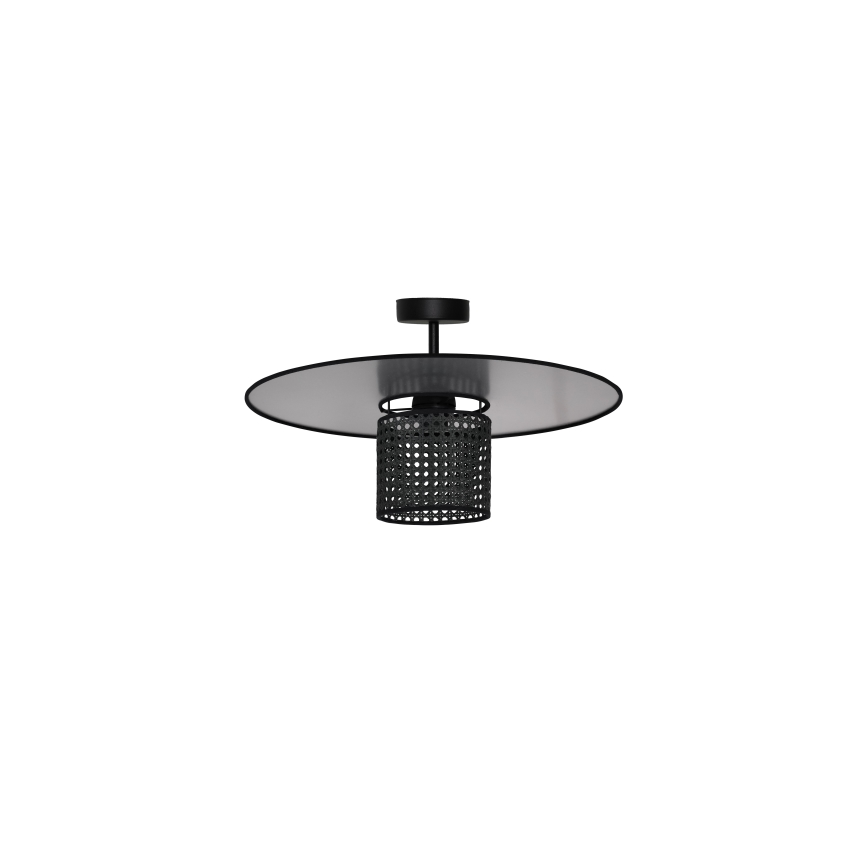 Duolla - Tvirtinamas sietynas TOKYO RATTAN 1xE27/15W/230V diametras 50 cm juoda/sidabras