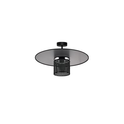Duolla - Tvirtinamas sietynas TOKYO RATTAN 1xE27/15W/230V diametras 50 cm juoda/sidabras