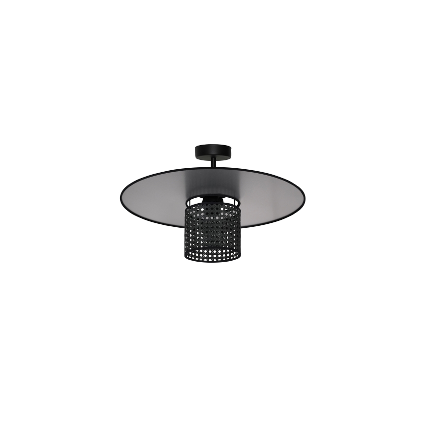 Duolla - Tvirtinamas sietynas TOKYO RATTAN 1xE27/15W/230V diametras 50 cm juoda/sidabras