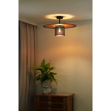Duolla - Tvirtinamas sietynas TOKYO SHINY 1xE27/15W/230V diametras 50 cm juoda/varis