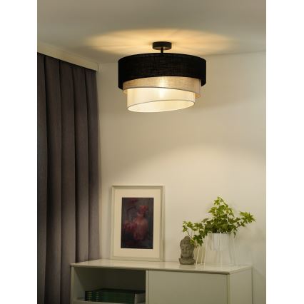 Duolla - Tvirtinamas sietynas TRIO 1xE27/15W/230V diametras 45 cm juoda/pilka/balta