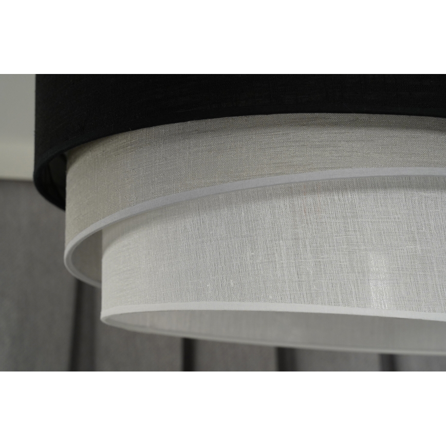 Duolla - Tvirtinamas sietynas TRIO 1xE27/15W/230V diametras 45 cm juoda/pilka/balta