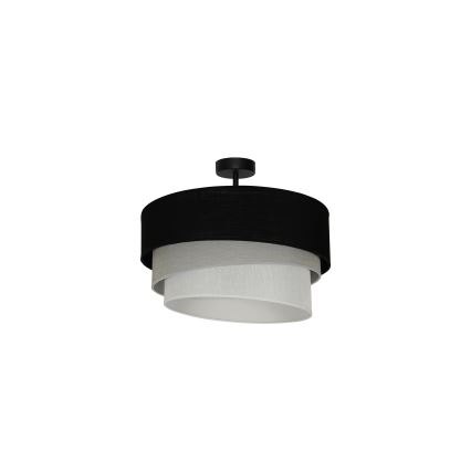 Duolla - Tvirtinamas sietynas TRIO 1xE27/15W/230V diametras 45 cm juoda/pilka/balta
