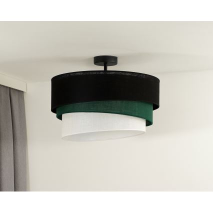 Duolla - Tvirtinamas sietynas TRIO 1xE27/15W/230V diametras 45 cm juoda/žalia/balta