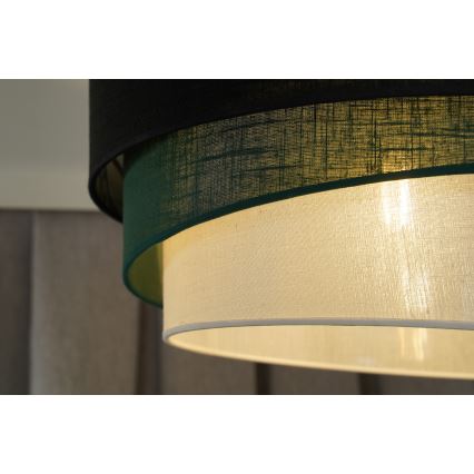 Duolla - Tvirtinamas sietynas TRIO 1xE27/15W/230V diametras 45 cm juoda/žalia/balta